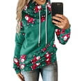 thumbnail image 3 of Sweat à Capuche d'Hiver pour Femmes Mode Pull de Noël Hoilidy Imprimé Xmas Pull Mi-Long Blouse Ample Col Rond Cardigan Chaud, 3 of 6