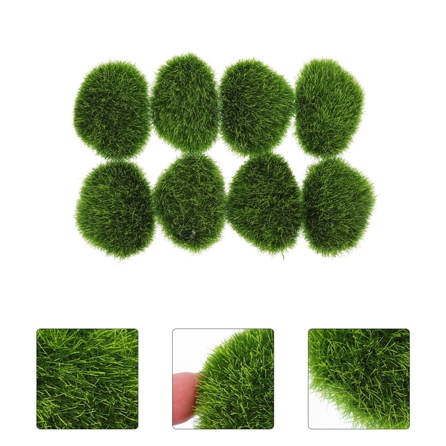 unbranded 8Ud Piedra Falsa Con Musgo Decorativo Verde Para Plantas Y De Interiores