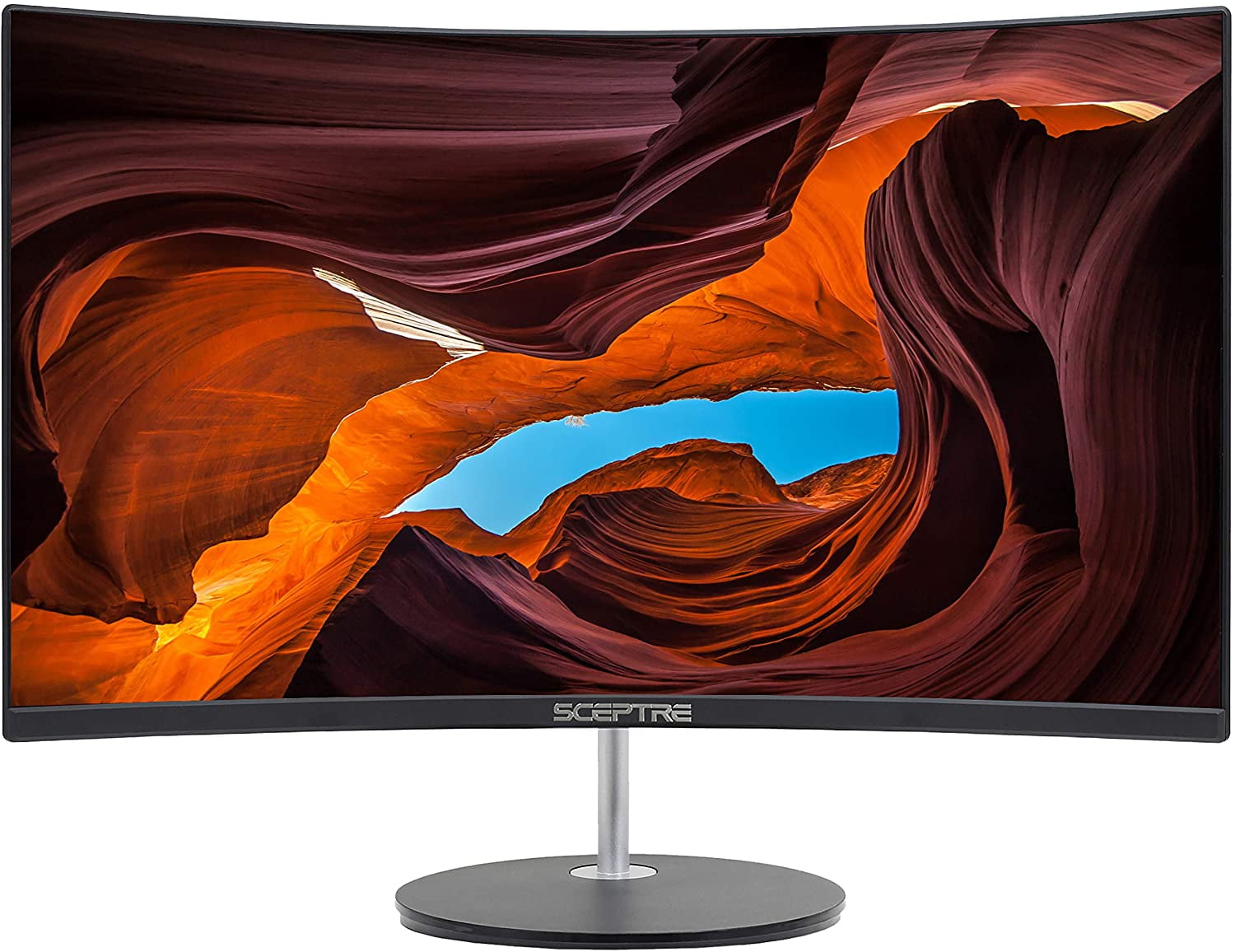 Curved 27" 75Hz LED Monitor HDMI VGA Build-In Speakers, EDGE-LESS Metal Black 2019 (C275W-1920RN)