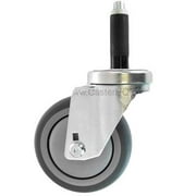 CasterHQ - 3" X 1-1/4" Swivel Caster | Gray Thermo Plastic Rubber Wheel | 7/8" Expanding STEM | 250 LBS Capacity