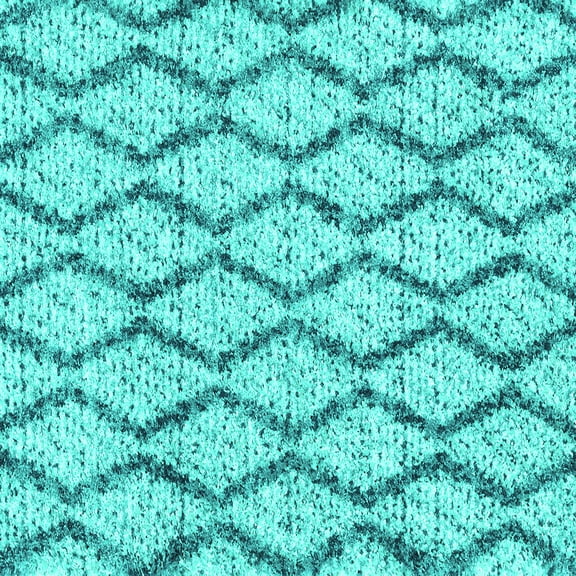 Ahgly Company Indoor Square Trellis Turquoise Blue Modern Area Rugs, 7' Square