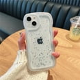 thumbnail image 4 of for iPhone 13 Case, Cute Curly Wave Frame Shape Design Soft TPU Silicone Bling Glitter Star Shiny Phone Case with iPhone 13, Shockproof Protective Phone Cover for Women Girls, Clear, 4 of 12