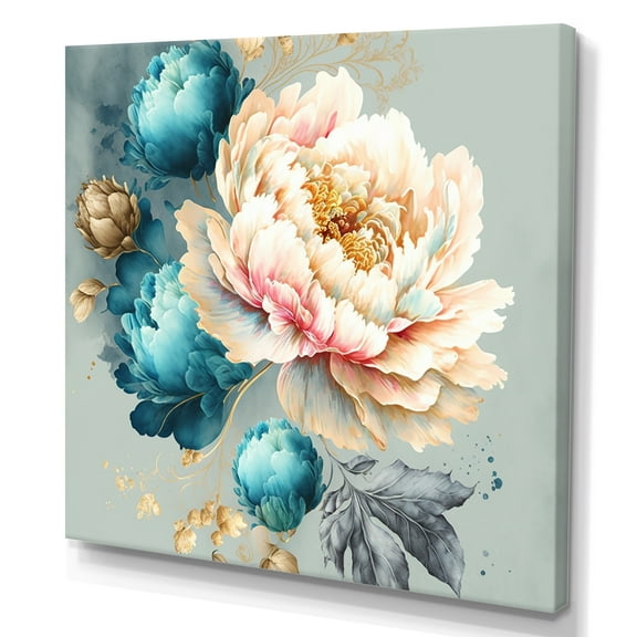 Designart Multi-Color Blooming Flowers IV Canvas Wall Art