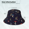 thumbnail image 3 of Yiaed Mushrooms3 Print Reflective Stripe Bucket Hat Unisex Funny Outdoor Fisherman Cap Beach Sun Hat, 3 of 5