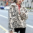 thumbnail image 4 of AOOCHASLIY Women Winter Coat Long Sleeved Leopard Patterned Faux Coat with Pockets Plush Short Coat, 4 of 4