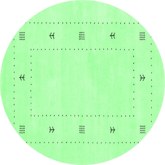 Ahgly Company Indoor Round Solid Emerald Green Modern Area Rugs, 4' Round
