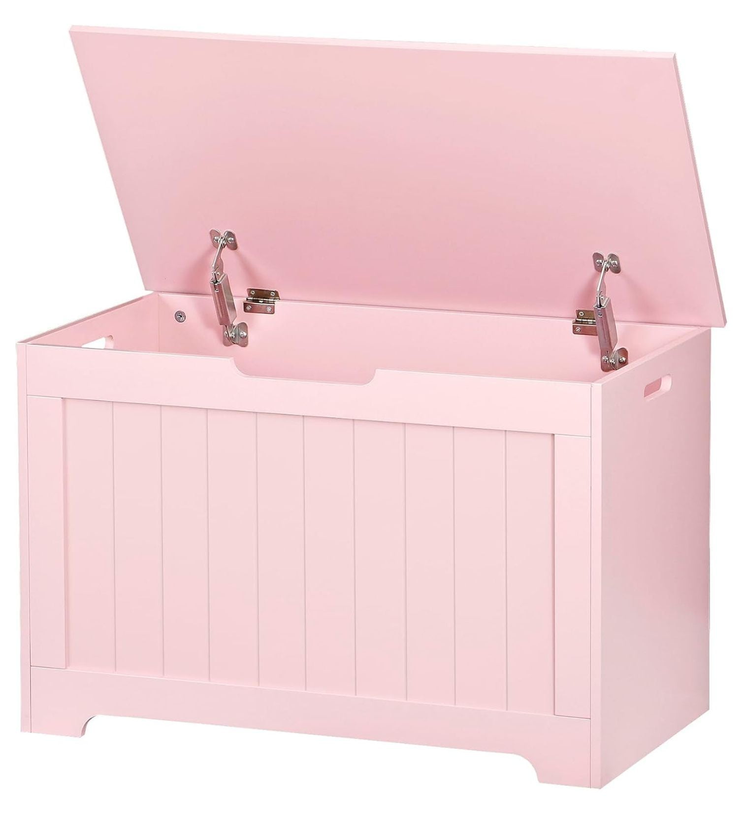 30'' Toy Box Storage Chest Trunk for Boys Girls Kids, Wooden Storage Bench Organizer Box Shoe Blanket Chest, w/2 Safety Hinges, for Living Room, Bedroom, Entryway, Pink