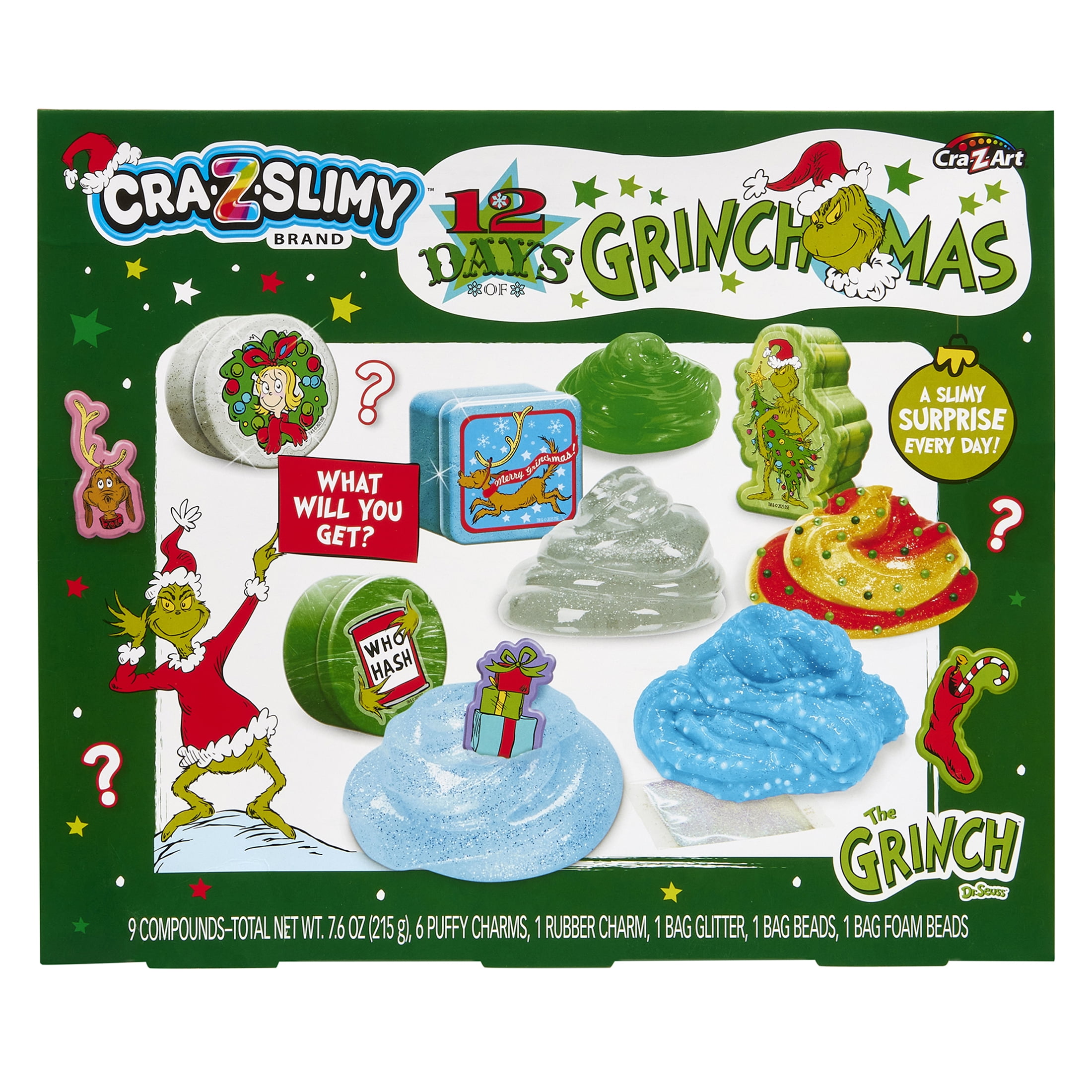 Grinch 12 Days of Grinchmas 2025 Advent Calendar – Cra-Z-Slimy Holiday Slime Toy Set with Surprise Slimy Fun Each Day by Cra-Z-Art