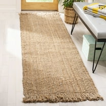 SAFAVIEH Natural Fiber Andreas Solid Jute Runner Rug, Natural, 2'6" x 8'