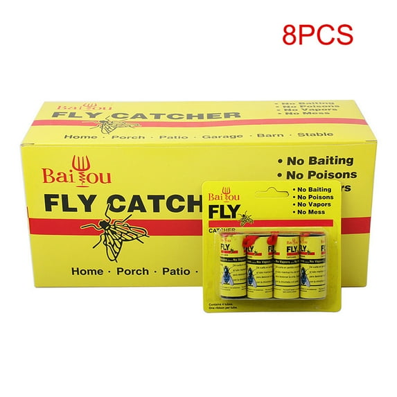 8 Pcs Fly Sticky Paper Strip Strong Glue Flying insect Bug Mosquitos Catcher Tape Daily Necessities