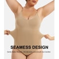 thumbnail image 2 of MANIFIQUE 2 Packs Plus Size Womens Seamless Shapewear Bodysuit 1X-4XL Tummy Control Butt Lifter Adjustable Straps Crotch Hook, 2 of 7