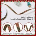 thumbnail image 2 of 1 Roll Christmas Ribbon, 0.39in x 25 Yard Red Green Gold Plaid Checkered Ribbon Tartan Gold Thread Woven Edge Gingham Ribbon for Crafts, Gift Wrapping, Wreath, Christmas Tree and Home Decoration, 2 of 6