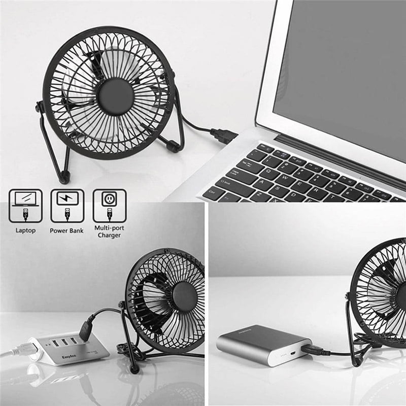 8 Inch Cooling Ventilation Silent Fan USB 5.2W 6V Solar Panel Iron Fan #S4 