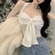 thumbnail image 1 of Top de tubo corto, camiseta sin mangas con lazo y cuello halter, Top de tubo con lazo sin tirantes, Top de tubo con cuello halter, uso conveniente, 1 of 8