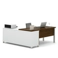 thumbnail image 3 of Bestar Pro-Linea L-Desk with legs in White and Bark Grey, 3 of 5