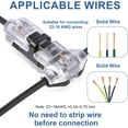 thumbnail image 3 of 10 Pcs Wire Connectors,1 Pin 2 Way Low Voltage Wire T Tap Splitters Connectors,Universal Compact No Wire Stripping Wire Connectors Combo,No Soldering Wire Splice Connectors,18-22AWG, 3 of 5