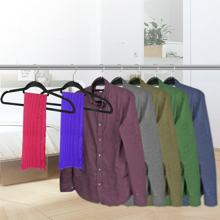 Zeny Velvet Flocked Hangers 100 Pack Non Slip Black Clothes Suit Hangers  Hook Swivel 360 Ultra Thin 