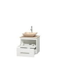 thumbnail image 4 of Wyndham Collection Centra 24 inch Single Bathroom Vanity in Gray Oak, Ivory Marble Countertop, Avalon Ivory Marble Sink, and No Mirror, 4 of 7