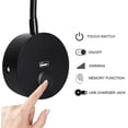 thumbnail image 3 of Luz de lectura de cabecera regulable, lámpara de lectura de cama LED minimalista Montaje en superficie de pared de cabecero con cargador USB (negro mate), 3 of 3