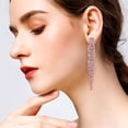 thumbnail image 3 of Statement Arete de Boda con Cristal para Mujer, Aretes Pendiente de Borla Relago, 3 of 4