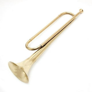1 Piece Golden Students Trumpet Bugle Brass Instrument, Golden, 32 . 5 x 11  . 5cm, as described