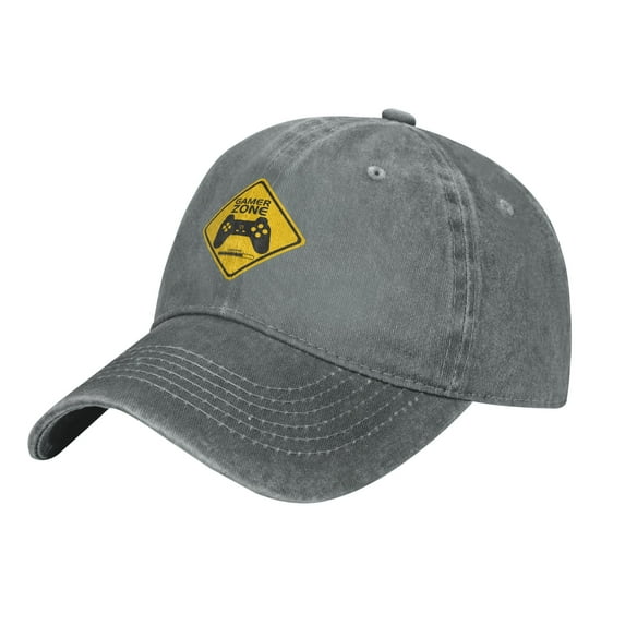 ZICANCN Gamer Zone Gaming Area Adjustable Baseball Cap Women , Hats for Men Adult Washed Cotton Denim Baseball Caps Fashion