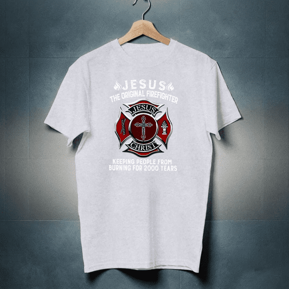 Jesus The Original Firefighter T-Shirt Unisex S-5XL Hot Trending Shirt, Vintage Birthday Gift