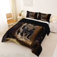 thumbnail image 2 of Homewish Skull Skeleton Full Size Comforter Sets,Halloween Themed Bedding Comforter Set,Brown,Black Reversible,3pcs,1 Comforter and 2 Pillowcases, 2 of 7