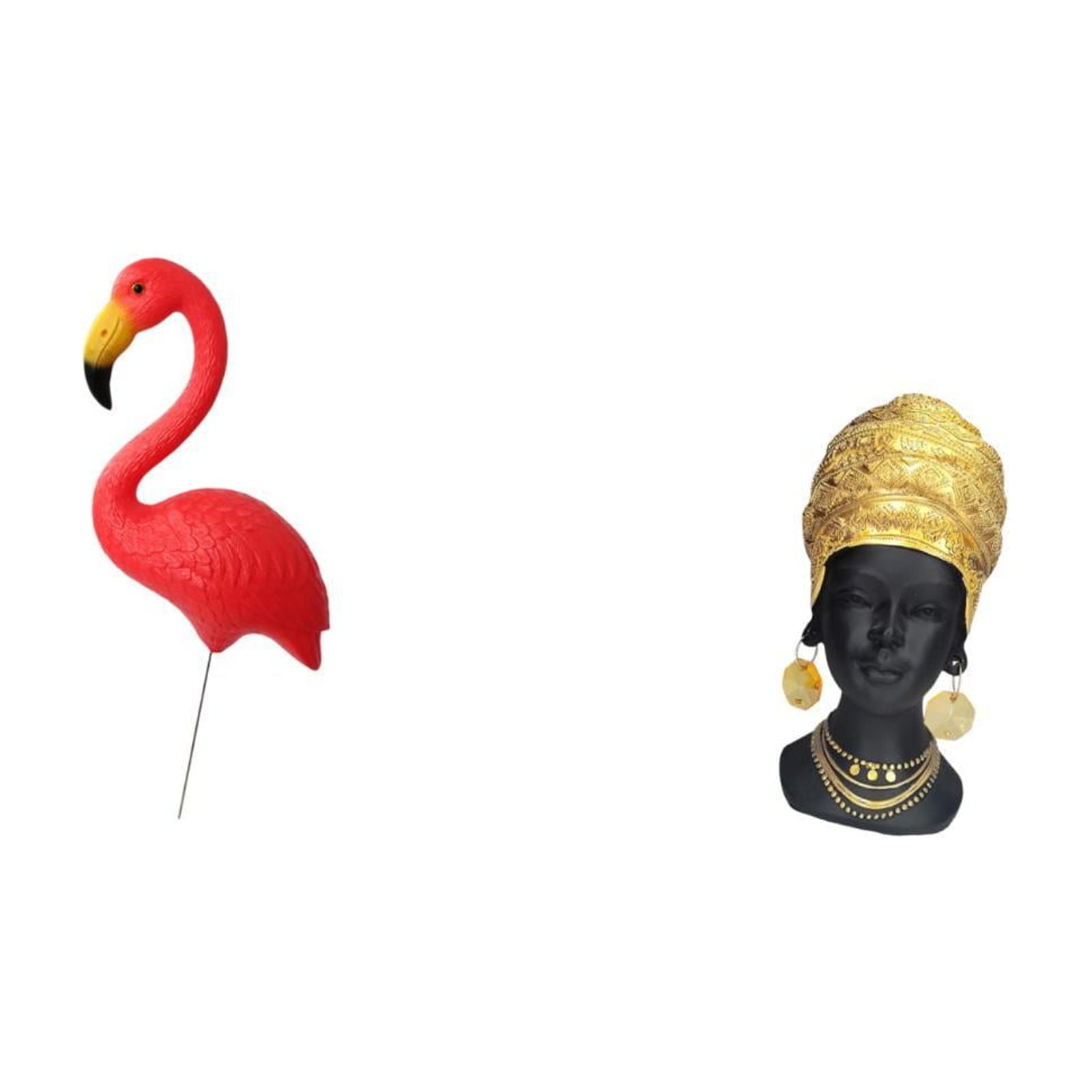 simhoa Bird Flamingo Garden Stake Sculpture Ornament African Woman Statue Tabletop Centerpiece Resin Figurine Yard Art Home Decor Accessories