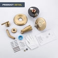 thumbnail image 6 of Wowow 6 in. Shower System with Bathtub Spout-Shower and Thermostatic Valve in Gold, 6 of 8