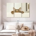 thumbnail image 2 of Elephant Stock Peeking Young Cat Wall Art - Horizontal Multi Panel Canvas - Living Room Wall Decor - Animal Multi Panel - Beige And Brown Decor - 50" x 32", 2 of 8