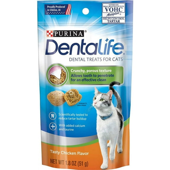 Purina DentaLife Dental Treats for Cats Chicken [Cat, Cat Treats] 1.8 oz