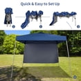 thumbnail image 4 of Ainfox 8 x 8 ft Pop up Canopy Tent with One Sidewall,Instant Slant Outdoor Gazebo for Beach, Sun Shade,Outdoor Activies,Blue, 4 of 8