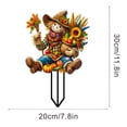 thumbnail image 2 of Fall Garden Decorations Scarecrow Garden Stake with Pumpkins, Apples and Corn, Colorful Yard Decor for Lawn, Porch, Flower Bed, Patio and Thanksgiving Display, 2 of 7