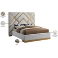 thumbnail image 5 of Meridian Furniture Vector White Faux Leather Queen Bed, 5 of 10