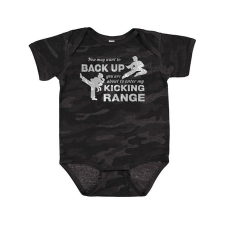 

Inktastic Back Up You re Within My Kicking Range Gift Baby Boy or Baby Girl Bodysuit