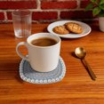 thumbnail image 5 of Unique Bargains 1 Pc Square Pearl Heat Insulation Mat Drink Coaster Gray Cotton rope, 5 of 5