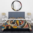 thumbnail image 3 of Designart "Retro Circularity in Motion II" Modern Geometric Bedding Covert Set - Abstract Geometric Blue Abstract Bed Set With 2 Shams, 3 of 6