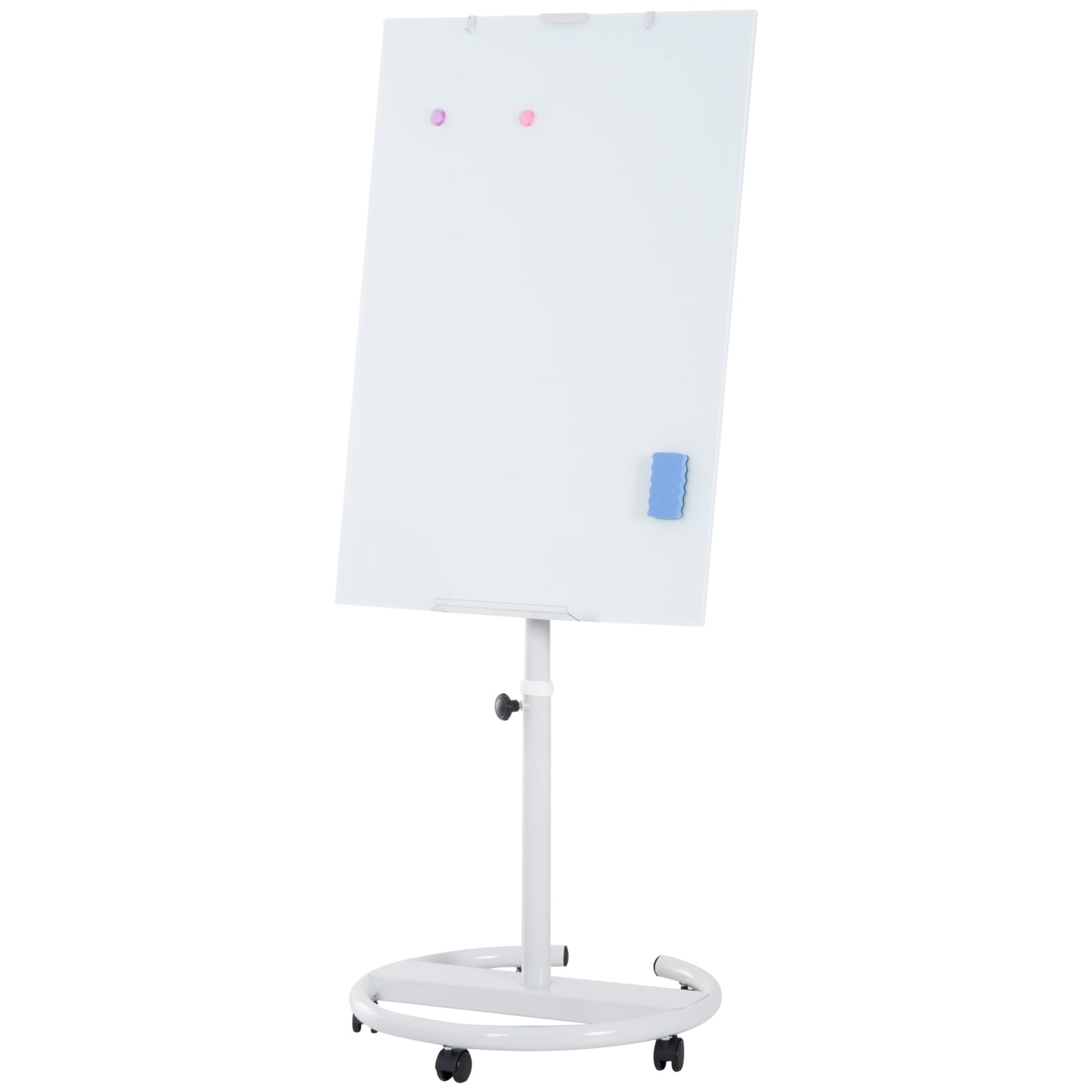 Vinsetto 40" x 28" Rolling Dry Erase White Board Tempered Glass
