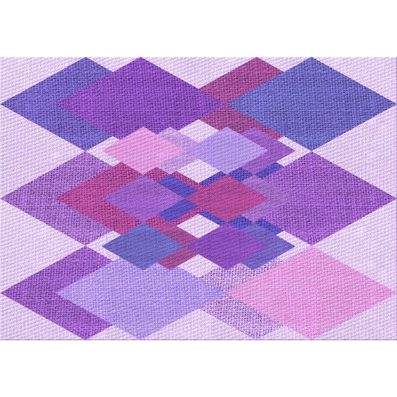 Ahgly Company Machine Washable Indoor Rectangle Transitional Mauve Purple Area Rugs, 8' x 10'
