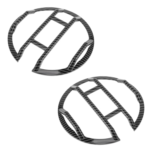 Bisel de recorte de faros Unique Bargains, bisel de faro, decoración de cubierta de faro para Ford Bronco 2021-2024, negro de fibra de carbono, ABS, 1 par, frontal izquierdo, frontal derecho