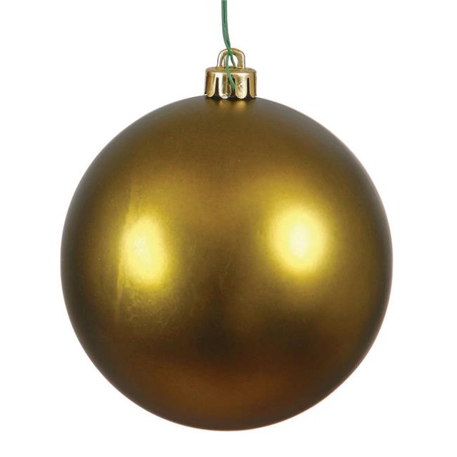 Boule Ornementale Percée UV Mate Olive, 2.75 Po. - 12 par Sac