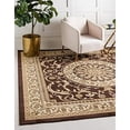 thumbnail image 1 of Unique Loom Versailles Collection Traditional Classic Medallion Floral Motif Area Rug (4 0 x 4 0 Square, Brown/ Ivory), 1 of 2