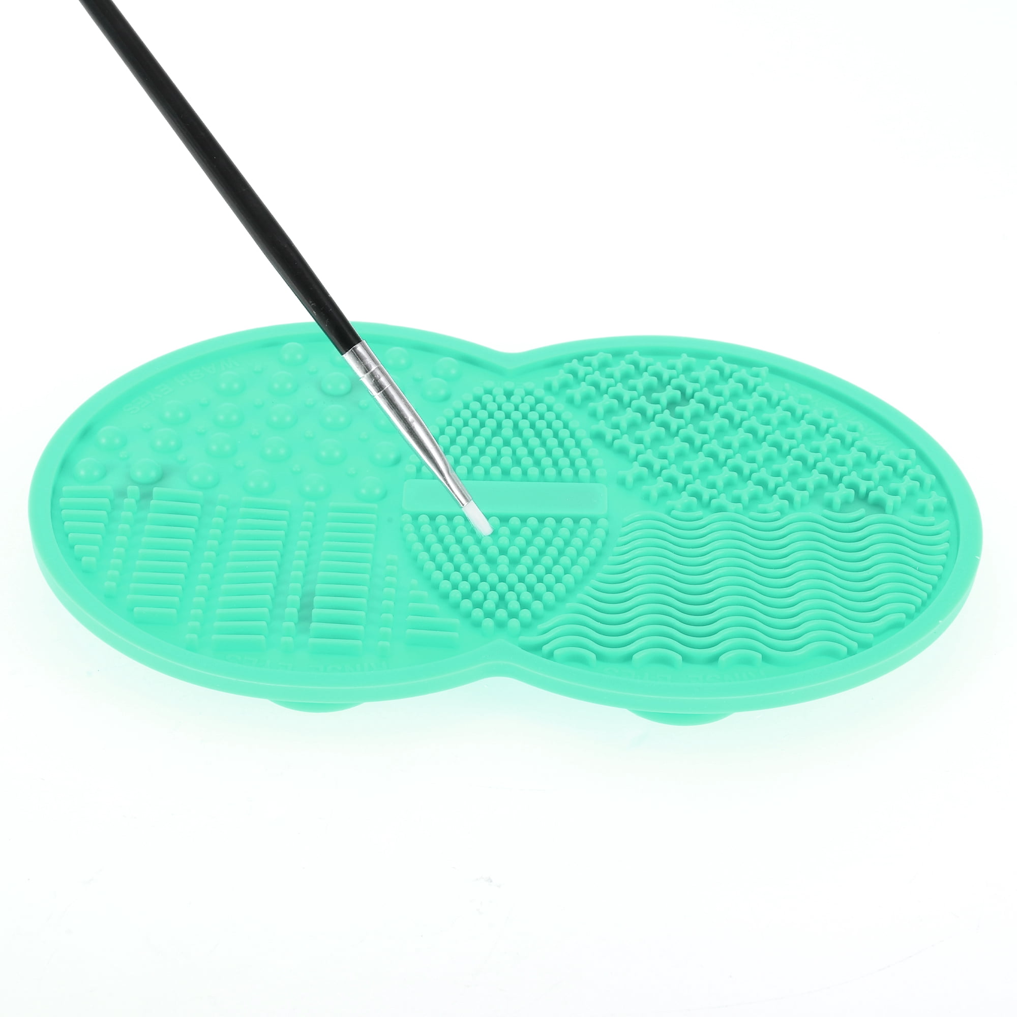 Unique Bargains 1Pc Durable Double Circle Shape Makeup Sponge Brush Cleaner Green