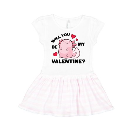 

Inktastic Axolotl Will You Be My Valentine with Red Hearts Gift Toddler Girl Dress