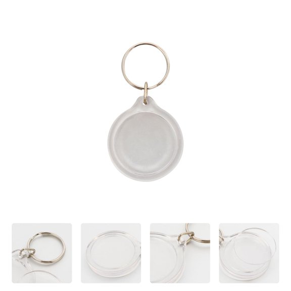 LABSERRON Acrylic Clear Photo Keyring 50Pcs Round Pendant for Personalization