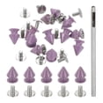 thumbnail image 1 of 12mm Studs for Clothing, 24 Sets Spikes for Clothes Studs and Spikes Leather Rivets Metal Cone Punk Spikes Screw Posts for Leather Jacket, Light Purple, 1 of 6