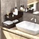 thumbnail image 4 of Organizador de baño Simple Houseware de 2 niveles, marrón, 4 of 9