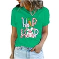 thumbnail image 2 of EGNMCR Chemise de Pâques Chemises pour Femmes Imprimé de Pâques T-shirt Col Rond Mode et Confortable Haut à Manches Courtes Col Rond/chemise T-shirts pour Femmes, 2 of 7