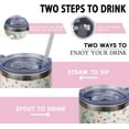 thumbnail image 3 of 40oz Stainless Steel Easter Bunny Tumbler with Handle, Straw & Leakproof Lid - Reusable Insulated Cup, Easter Gifts for Adults, 3 of 6